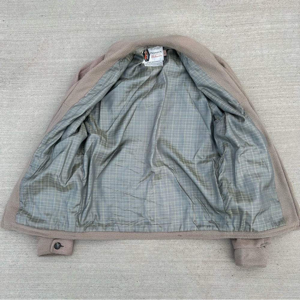 50’s True Vintage JCPENNY Tan Brown Wool Zip Up Mens Size S Measures To M Jacket